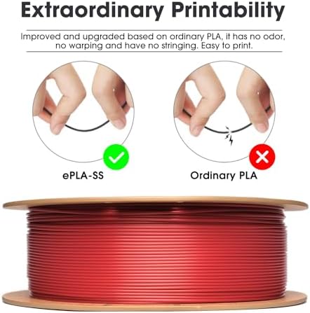 eSUN PLA Basic Filament 1.75mm, 3D Printer Filament High Speed PLA for Fast Printing, 1KG Spool (2.2 LBS) 3D Printing Filament for High Speed 3D Printers, Fire Engine Red - View 5
