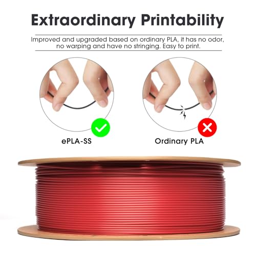 Image of eSUN PLA Basic Filament 1.75mm, 3D Printer Filament High Speed PLA for Fast Printing, 1KG Spool (2.2 LBS) 3D Printing Filament for High Speed 3D Printers, Fire Engine Red