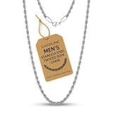 Collana da uomo in argento inossidabile 316L con corda da 4 mm e 24 pollici