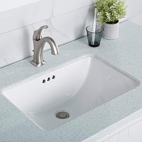 KRAUS Elavo 21-inch Rectangular Undermount White Porcelain Ceramic Bathroom Sink with Overflow, KCU-241 by Kraus - Image 3