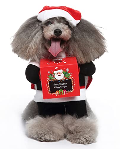 XIAOYU Dog Halloween Costume, Santa Claus, Red and White, L (Front Length: 7.5 inches, Chest Size: 11.4-13 inches) - Image 2