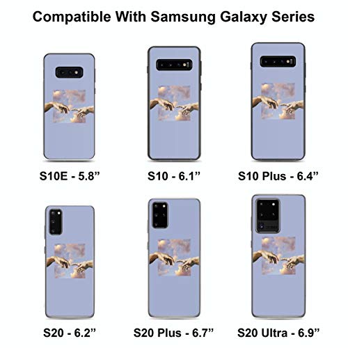 Hands Michelangelo Art Aesthetic Purple Painting Phone Case Compatible With Iphone 12 11 X Xs Xr 8 7 6 6S Plus Pro Max Samsung Galaxy Note S9 S10 S20 Ultra Plus #TOP4