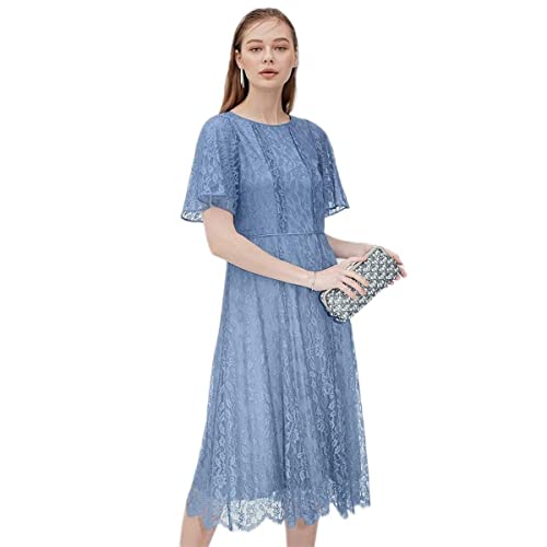 [23区] APPLAUDIR エアリーレース ドレス ブルー 40