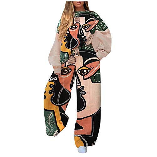 JPOQW Womens Oversized Tracksuits Set Two Piece Outfits Top + Long Pants Sweatsuit Jogging Suits Jumpsuits
