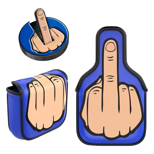 Blue Middle Finger Golf Putter Head Covers & Ball Marker
