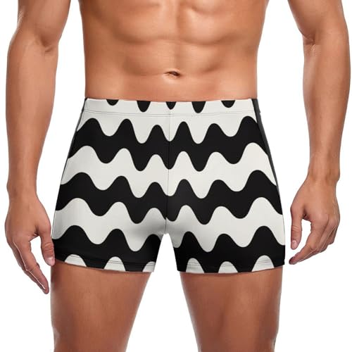 Short de bain à rayures abstraites homme, idéal pour la plage