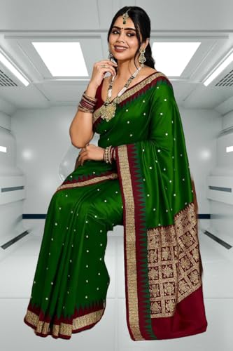 Image of NEW COLLECTION Women's Odisha Handloom Sambalpuri Pata Saree Temple Border Pasapalli Bomkai Buti Boyanika Design Saree Banarasi Soft Papa Silk Simple Ethnic Orissa Sari with Blouse Piece