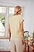 GRACE KARIN Womens Sleeveless Sweater Vest Mock Neck Cable Knit Cap Sleeve Trendy Pullover Tank Tops Beige
