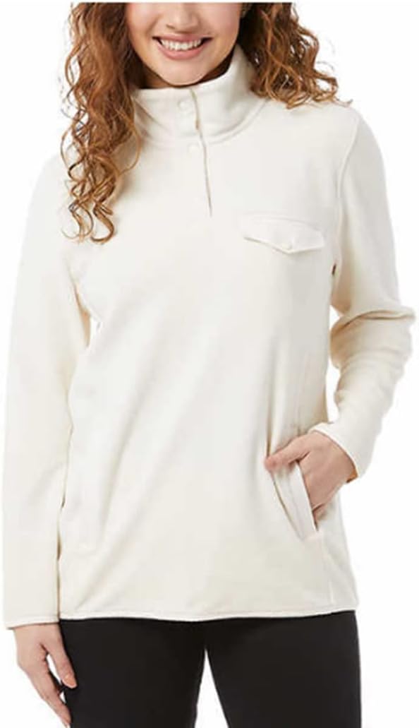 32 Degrees Heat Womens Midweight Snap Arctic Fleece Pullover