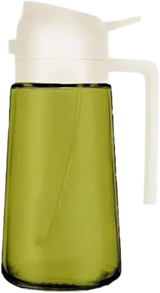 1-4PCS 2-in-1 Oil Dispenser Bottle With Spray And Pour Function Glass Sprayer For Kitchen Cooking BBQ Salad Baking(White-1PC)