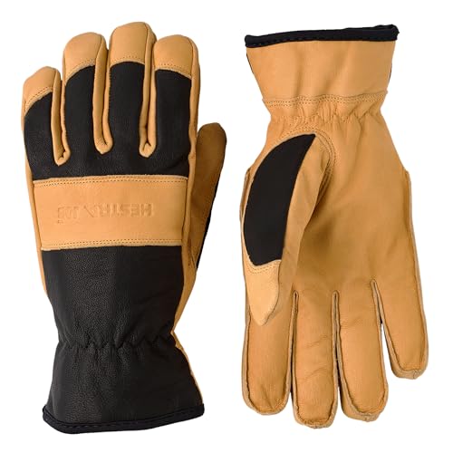 Hestra Job Winter Pro Breathable Thinsluate Goatskin Glove | Waterproof 5-Finger Insulated Work Glove for Cold, Windy, and Wet Environments - Tan - 10