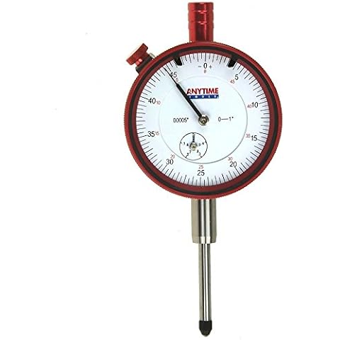 Anytime Tools Dial Indicator 1"/0.0005" Professional Super Smooth Movement Quality Carbide Anvil AGD Spec w/Lug Back Cover