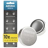 INCLUYE - 10x pila para reloj de 1,55V óxido de plata para relojes de pulsera y más - Nombres alternativos: LR621 / SR621 / 364 / V364 / R60 / AG1 - pilas de reloj, pilas reloj pulsera, pilas relojes, pila pequeña