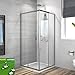 Produktbild Duschkabine Eckeinstieg 70x80cm Duschabtrennung Schiebetür, Duschwand Glas Duschtür 6mm ESG Sicherheitsglas mit Nano-Beschichtung Höhe 195cm Vollrahmen Verchromt