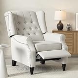 Softa Recliner Chair for Adults, Mid Century Wingback Pushback Accent Chair with Rivet...