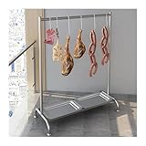 Hängeregal aus Edelstahl für geröstetes Fleisch, geräuchertes Schweinefleisch und Wurst, für gewerbliche Küchen, ideal für Fleischläden und Verkaufsstände (108 x 130 cm)
