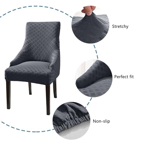 Fundas elásticas para sillones orejeros de alta gama: juego decorativo beige de 6 unidades 5
