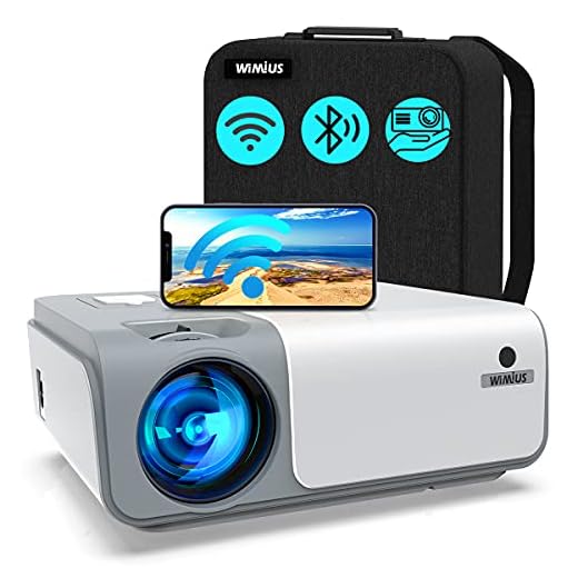 WiMiUS W1 WiFi Bluetooth Projector 8500L Full HD, Native 1080P, Smooth 5G Wireless iPhone Projector for Home and Outdoor Movies, Support Zoom 50% 4D ±50° Keystone for iOS Android Fire TV Stick PC PPT