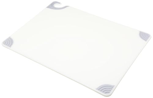 San Jamar Saf-T-Grip Plastic Cutting Board with Safety Hook, 18"