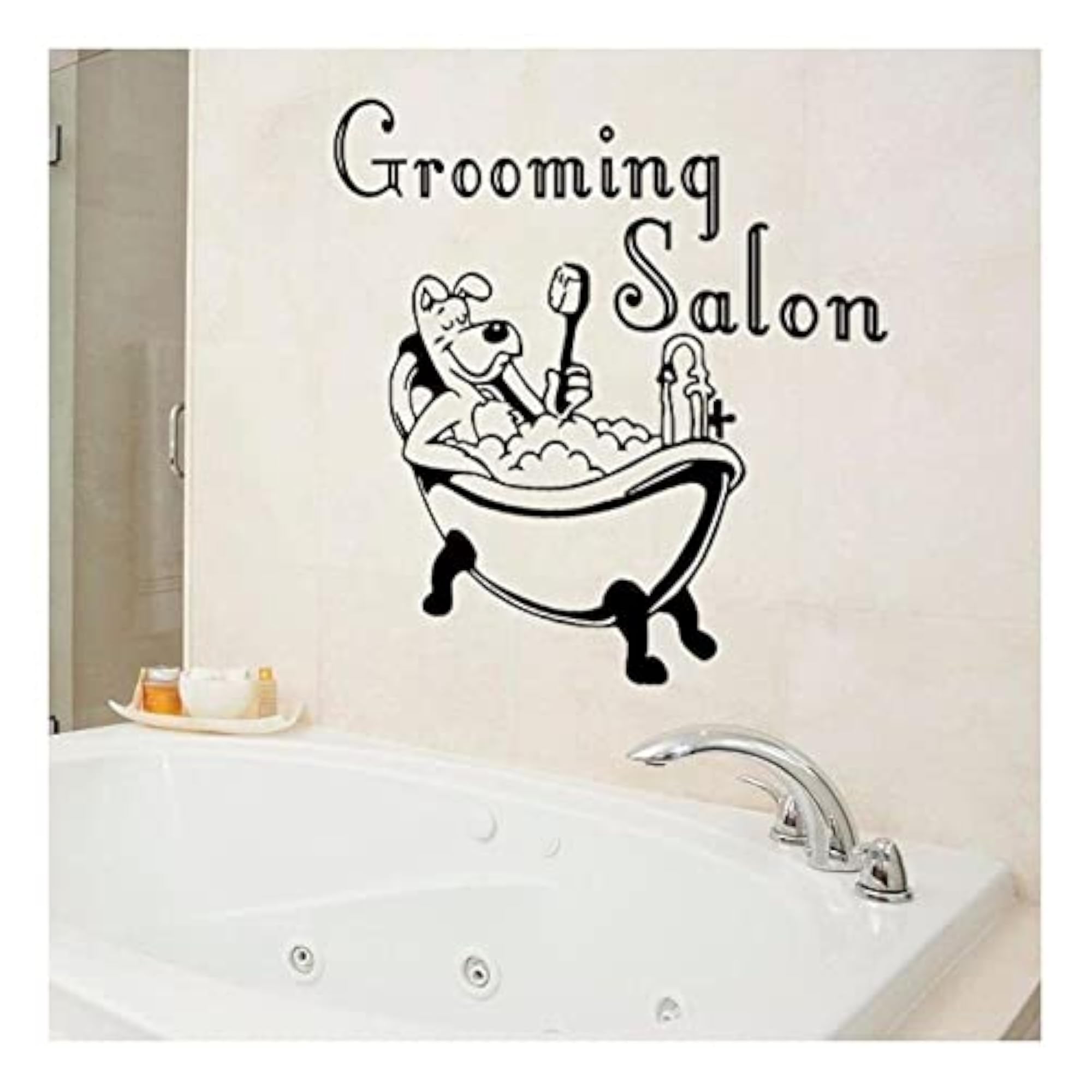 Black Petshop Grooming Salon Wall Sticker