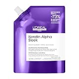 DETERSIONE PROFESSIONALE DELICATA: Questo shampoo senza solfati dalla texture ricca deterge delicatamente la fibra capillare, levigando e rafforzando la cheratina