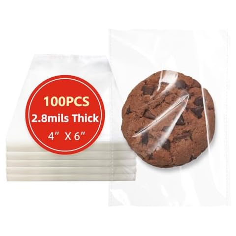 DTmasao 4x6 Inch Clear Resealable Cellophane Bags 100 Pcs Cover