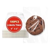 DTmasao 4x6 Inches 100 Pcs Clear Self Sealing Cellophane Bags Cookie Bags Resealable Cellophane Bag for Packaging Cookies,Gifts,Favors, Products,Candy