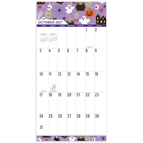 2027 Calendar - 2027 Wall Calendar, Jan. 2027 - Dec. 2027,12" x 24" (Open)