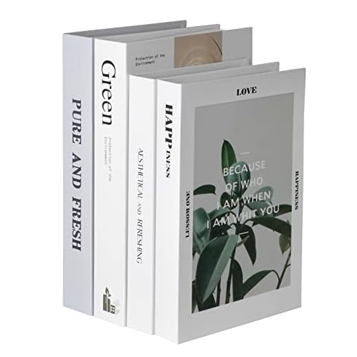 4 Pieces Faux Books for Decoration - Modern Fashion Decorative Books Set for Hardcover Home Decor, Fake Book Stacks Display for Office Bar Coffee Table Rustic Farmhouse Bookshelf