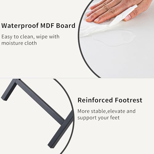 Acovy Foldable TV Trays, Small Folding Table, TV Trays Set of 2, TV Dinner Tray, Side Table for Bed, Couch, Portable Easy to Move, White by Acovy - Image 5