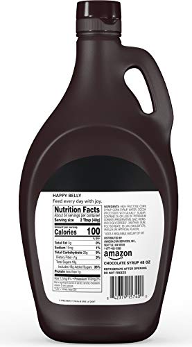 Image of Amazon Brand - Happy Belly Chocolate Syrup, 48 oz, 3 Pound (Pack of 2)
