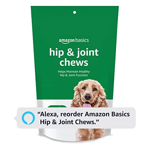 Image of Amazon Basics Dog Hip & Joint Daily Supplement Chews with Glucosamine, MSM, and Vitamin C, Duck Flavored, 120 Count (Previously Solimo)
