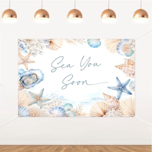 Amazon.com : Sea You Soon Baby Shower Backdrop Under The Sea Welcome ...