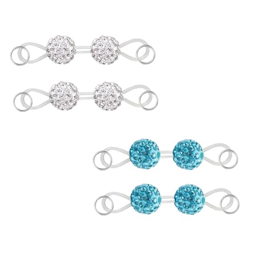 2Pairs Non-Piercing Nipple Rings Rhinestones Faux Nipple Barbells Adjustable Fake Nipple Chain Body Jewelry