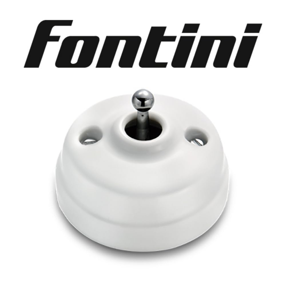 FONTINI - Va & Vient Porcelaine blanche Manette et vis chrome brillant DIMBLER