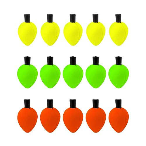 Qianxihu 15Pcs Float Foam Water Drop Strike Fishing Bobbers Floats Fly Fishing Float Strike Indicator Foam Teardrop Strike for Fly Fishing Accessories