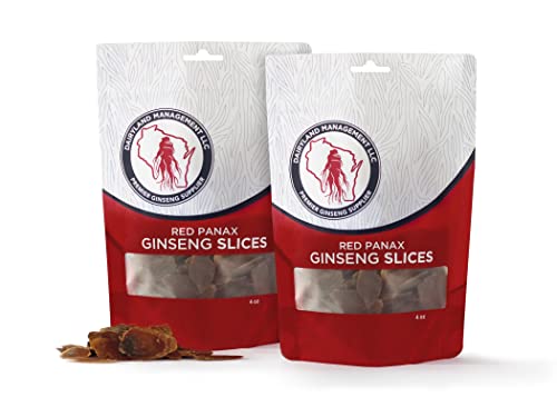 Dairyland Management Llc Panax Ginseng Slices - 8 Oz Pack Of Red Panax Ginseng Slices - Authentic Panax Ginseng - Non-Gmo, Gluten Free Ginseng Root Slices #TOP6