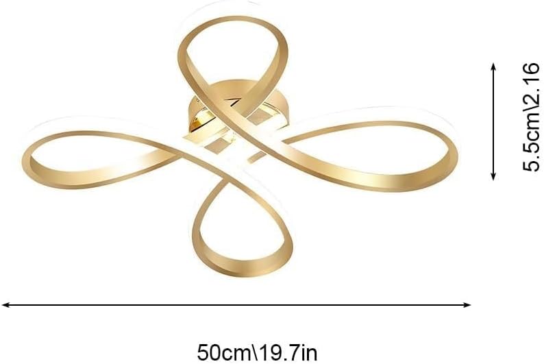 40W LED Ceiling Light with Remote, 3000-6000K Dimmable Modern Flush Mount Ceiling Lighting Fixture Gold Geometric Linearity Chandelier Ceiling Lamp for Bedroom, Living Room, Dining Room