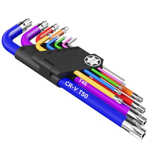 Fineonly 9PCS Star Key Set Torx Wrench Set 9 Standard