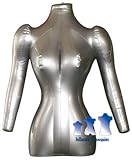 Inflatable Mannequins, Female Torso with Arms, Silver