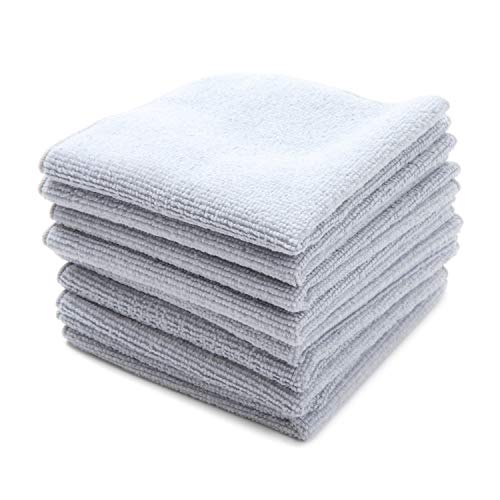 imaa(アイマ) マイクロファイバークロス 吸水速乾 ふきん 掃除 キッチンタオル マルチクロス モッパータオル ワイピングタオル 小(26×26cm) ブルーグレー8枚