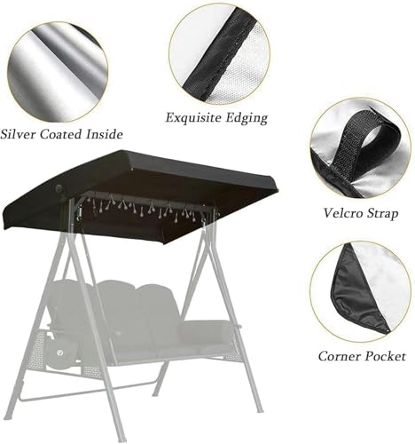 Housse de Balançoire de Jardin Anti UV et Imperméable Grise - 5