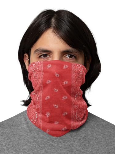 Image of Motique Accessories Paisley Bandana Neck Gaiter Tube Headwear Motorcycle Face Scarf