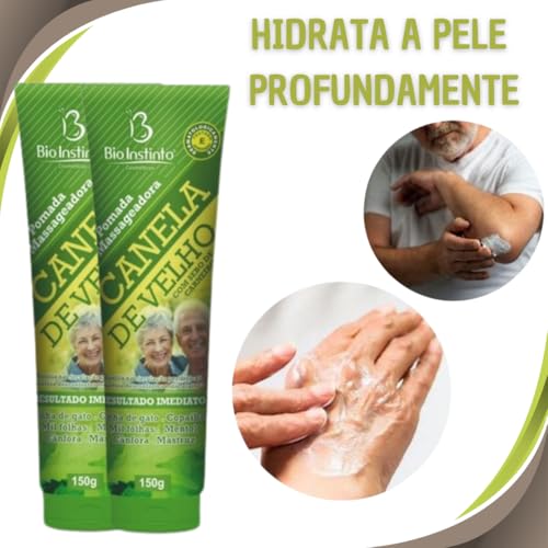 Kit 2 Pomada Canela De Velho Desodorante Massageadora com Sebo de Carneiro Alivia a Dor 150ml