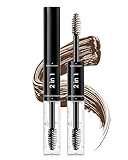 Double Head Augenbrauen Gel, 2 in 1 Dunkel Braun Augenbrauen Tint & Klar Einstellung Augenbrauen Kleber, Brow Gel Wasserfest, Schnelles Trocknen 3D Eyebrow, Mit Bürste, Make Up Gift für Frauen-02#