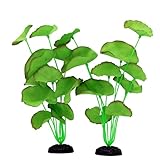 DVHEY 2-Pack 12 Inch Aquarium Silk Aquarium Plants, Artificial Plastic Plant for Small Tank, Goldfish, Fish Hides (Green B, 12 Inch)