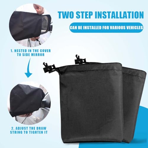 image for KISEER 6 Pieces Car Side Mirror Covers Waterproof 420D Snow Protection