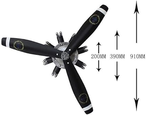 Miniatura 3 de Hélice de avión montada en la pared, decoración de pared, estilo industrial retro, hélice mecánica montada en la pared, adecuada para sala de estar,