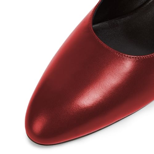 Milooey shoes Women's Round Toe Slip On Pumps Comfortable Chunky Low Heels Dress Business Office Work Shoes Size 4-16 Us4