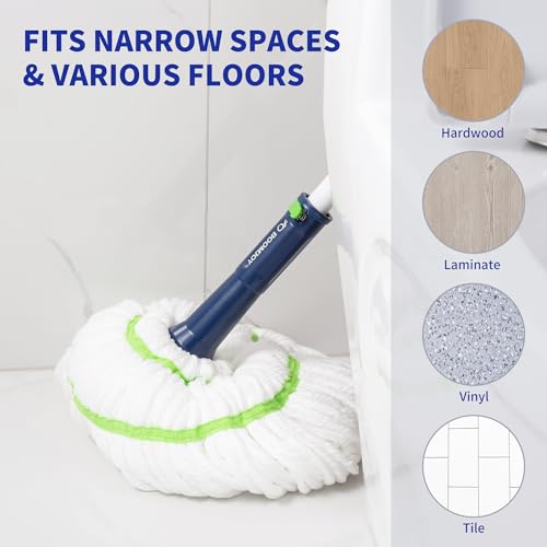 image for BOOMJOY Twist Mop with Self-Wringing System for Floor Cleaning, Scouri